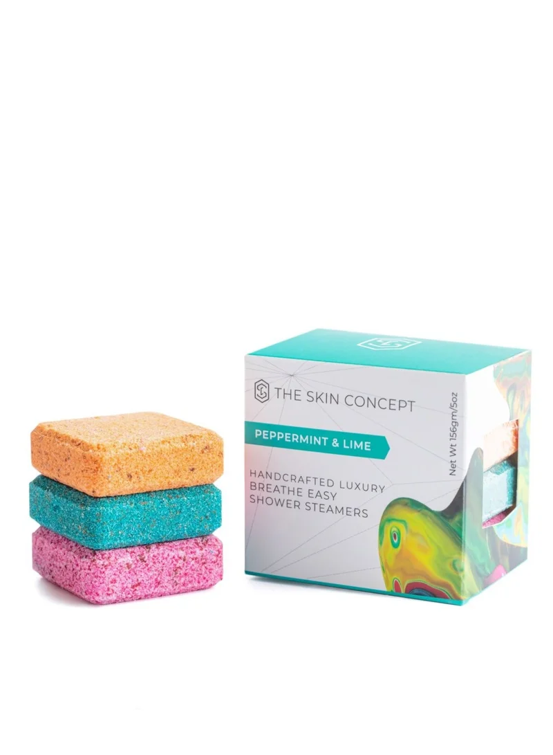 THE SKIN CONCEPT The Skin Concept Fizzy Shower Steamers - Easy Breathe - Peppermint and Lime - Handmade, Vegan
